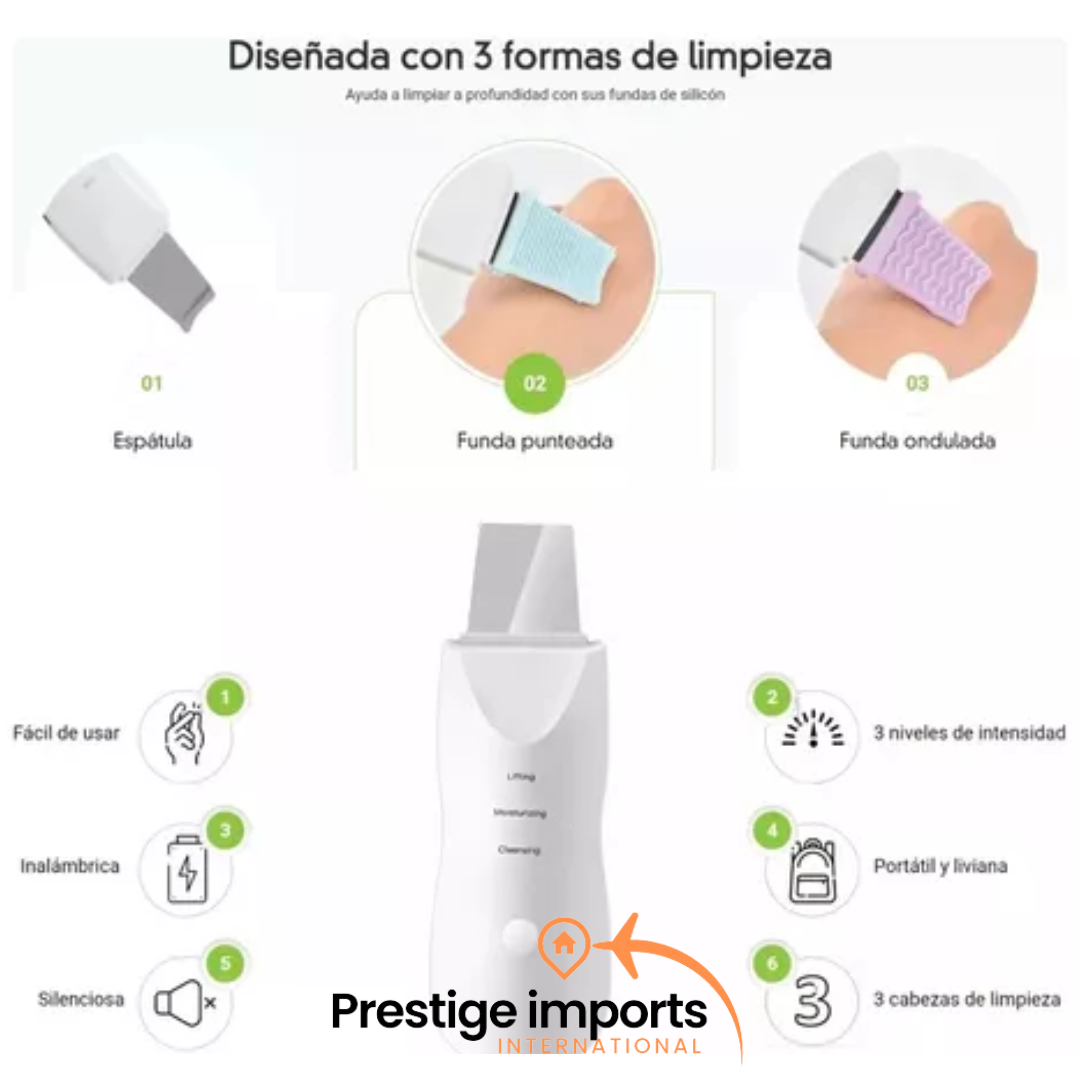 DermaWave™ - Espatula Facial Ultrasonica Exfoliante